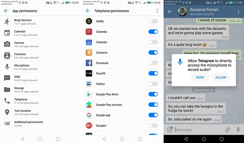 Android phone app permissions